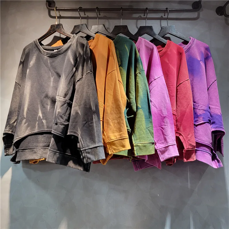 2025 Spring New Style Personality Round Neck Irregular Long Sleeve Sweatshirt, Vintage Washed Loose Casual Pullover Top Women
2025 Spring New Style Personality Round Neck Irregular Long Sleeve Sweatshirt, Vintage Washed Loose Casual Pullover Top Women