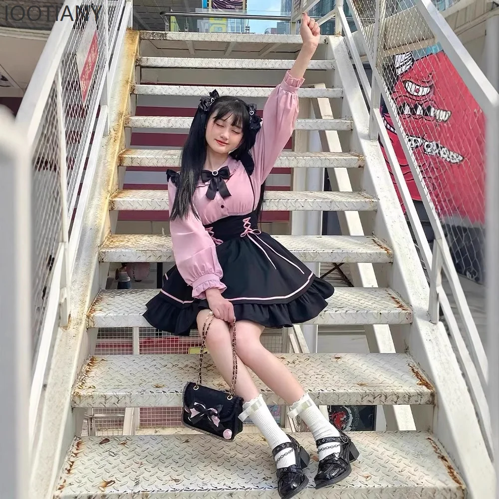 Japanese Lolita Mine Style Apron Pink Y2k Sweet Cute Bowknot Girl Belt Dress Carnival Masquerade Dress Drama Performance Costume
Japanese Lolita Mine Style Apron Pink Y2k Sweet Cute Bowknot Girl Belt Dress Carnival Masquerade Dress Drama Performance Costume