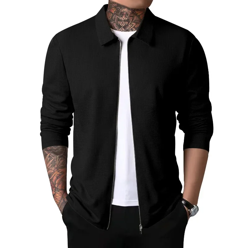Men's New Spring and Autumn Fashion Waffle Zipper Lapel Slim-fit Cardigan Jacket , Young Man Solid Color Casual Sport Jacket
Men's New Spring and Autumn Fashion Waffle Zipper Lapel Slim-fit Cardigan Jacket , Young Man Solid Color Casual Sport Jacket
