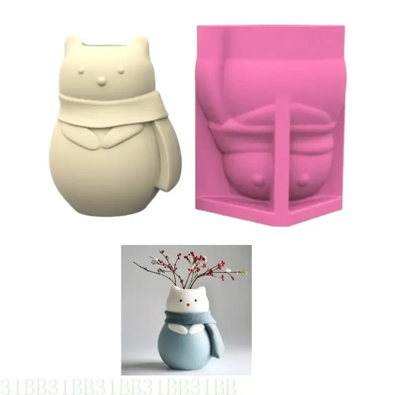 652F Multifuntional Silicone Mold Easy Demolding Mold Bear Wearing Scarf for Crafting Concrete Vases Decorative Planter
652F Multifuntional Silicone Mold Easy Demolding Mold Bear Wearing Scarf for Crafting Concrete Vases Decorative Planter
