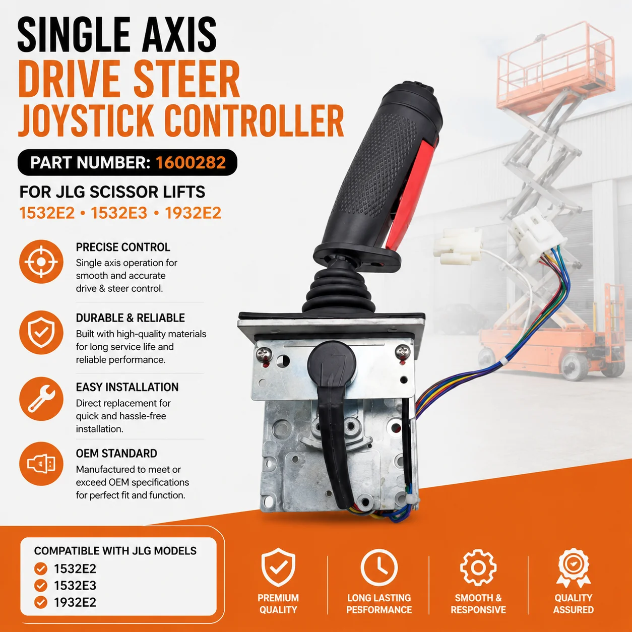 Single Axis Drive Steer Joystick Controller 1600282 Compatible with JLG 1532E2 1532E3 1932E2 1932E3 2032E2 2033E3 2632E2 2646E2
Single Axis Drive Steer Joystick Controller 1600282 Compatible with JLG 1532E2 1532E3 1932E2 1932E3 2032E2 2033E3 2632E2 2646E2