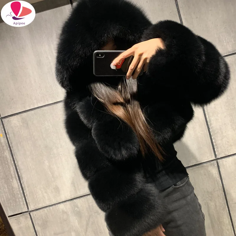 Women Soft Hooded Fur Coat Winter Faux Fox Fur Coats Furry Luxury Womens Fake Fur Jacket High Quality Female Jacket Thick Coat
Women Soft Hooded Fur Coat Winter Faux Fox Fur Coats Furry Luxury Womens Fake Fur Jacket High Quality Female Jacket Thick Coat