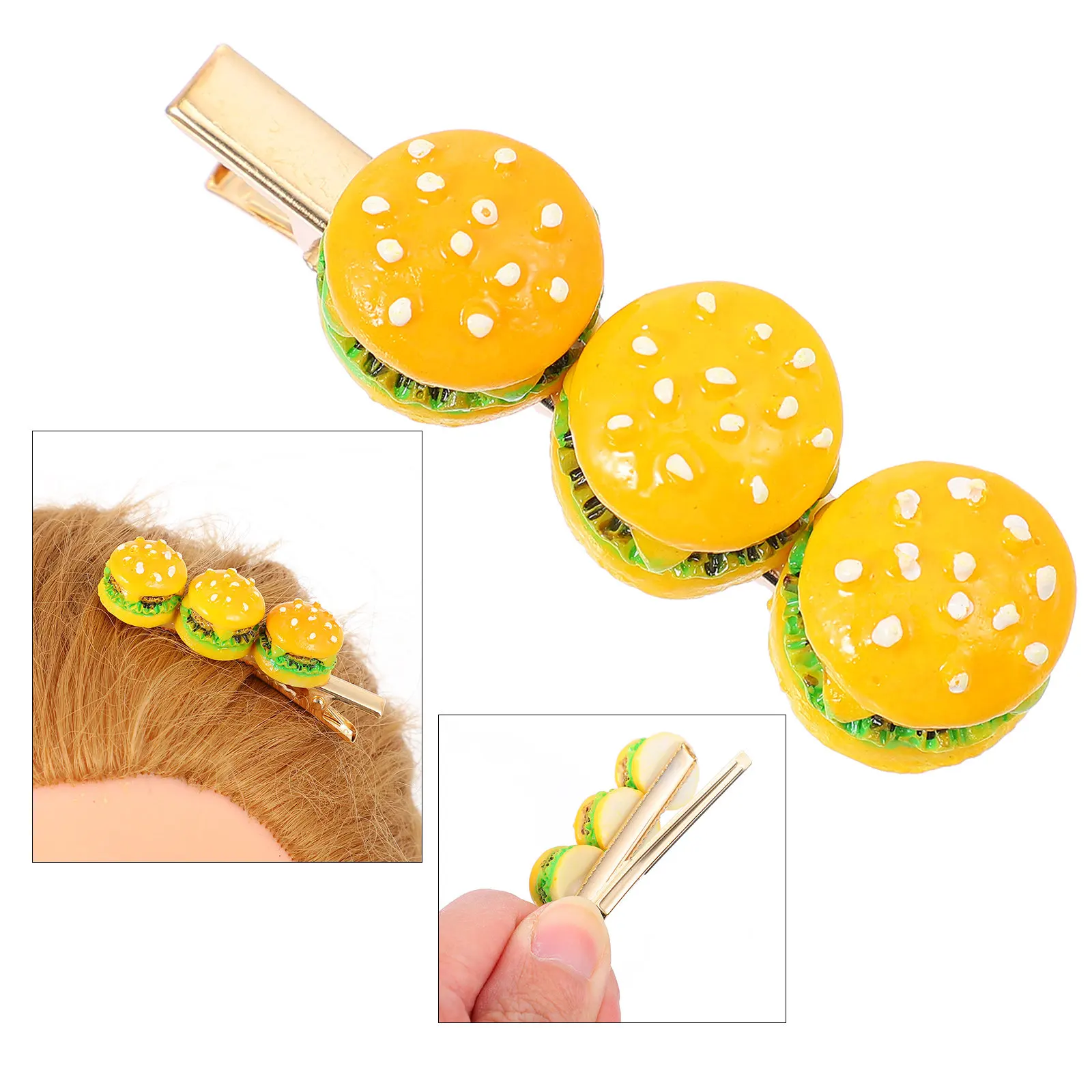 3Pcs Burger Hair Clip Resin Hairpin Decorative Non-Slip Hair Accessories for Birthday Wedding Burger Shaped Hairpins
3Pcs Burger Hair Clip Resin Hairpin Decorative Non-Slip Hair Accessories for Birthday Wedding Burger Shaped Hairpins