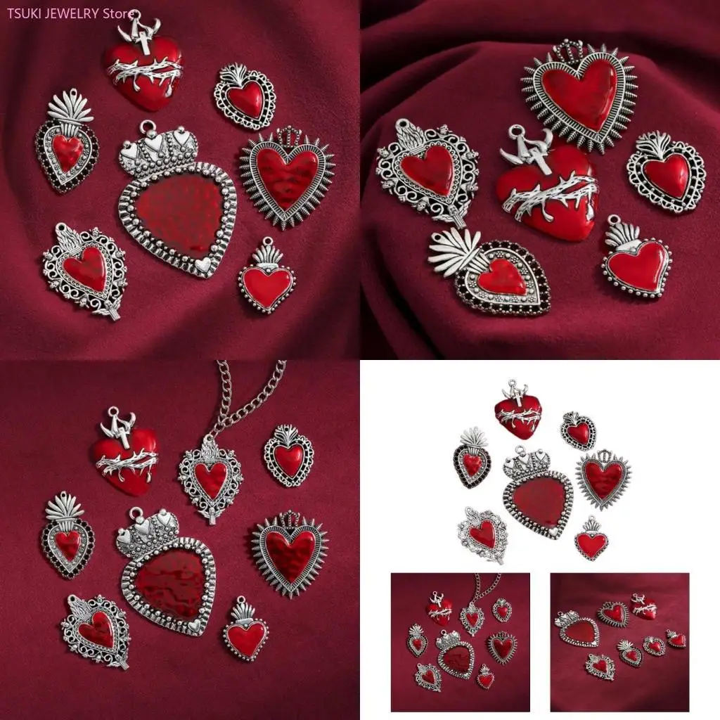 62KE 7 Pcs Vintage Heart Pendant Metal Heart Pendant Charm Gothic Jewelry DIY Accessories for DIY Necklace Bracelet Earring
62KE 7 Pcs Vintage Heart Pendant Metal Heart Pendant Charm Gothic Jewelry DIY Accessories for DIY Necklace Bracelet Earring