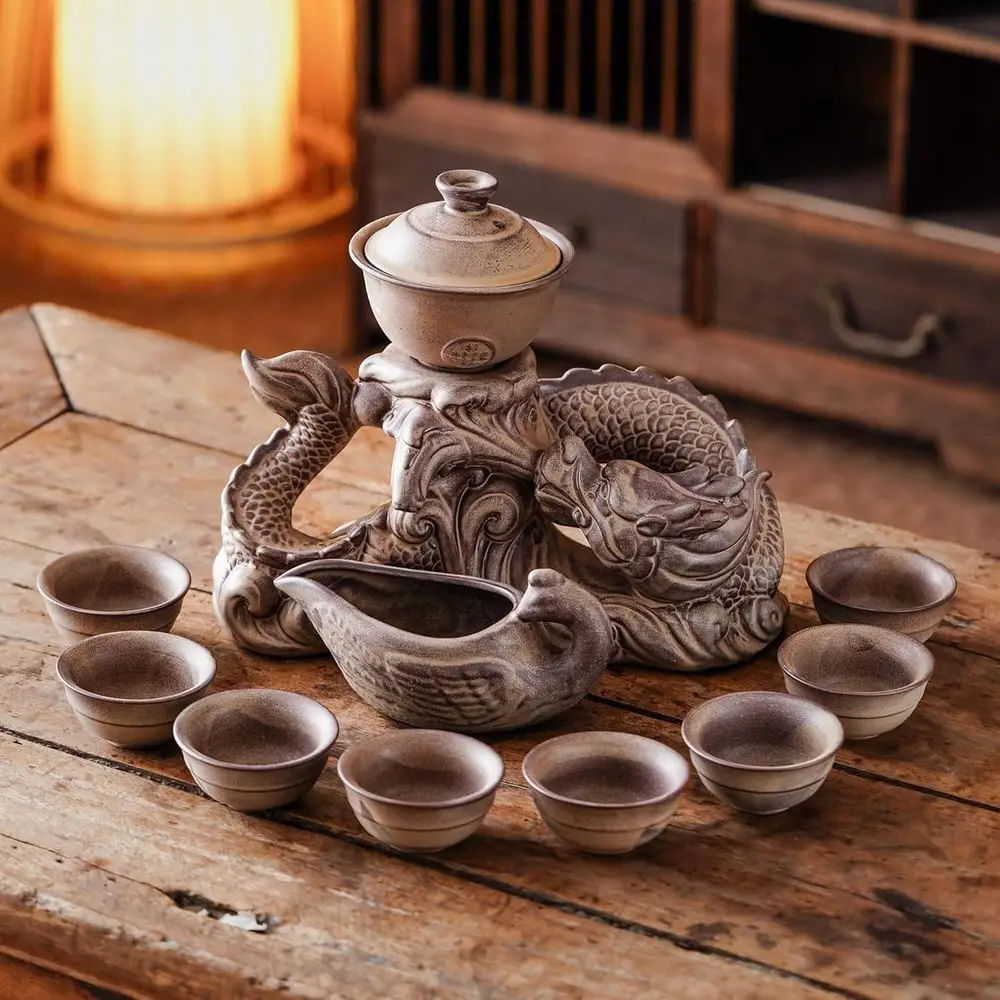 Semi Automatic Tea Set Ceic Teapot with Inuser Magic Teapot with 8 cups (Retro Dragon-D)
Semi Automatic Tea Set Ceic Teapot with Inuser Magic Teapot with 8 cups (Retro Dragon-D)