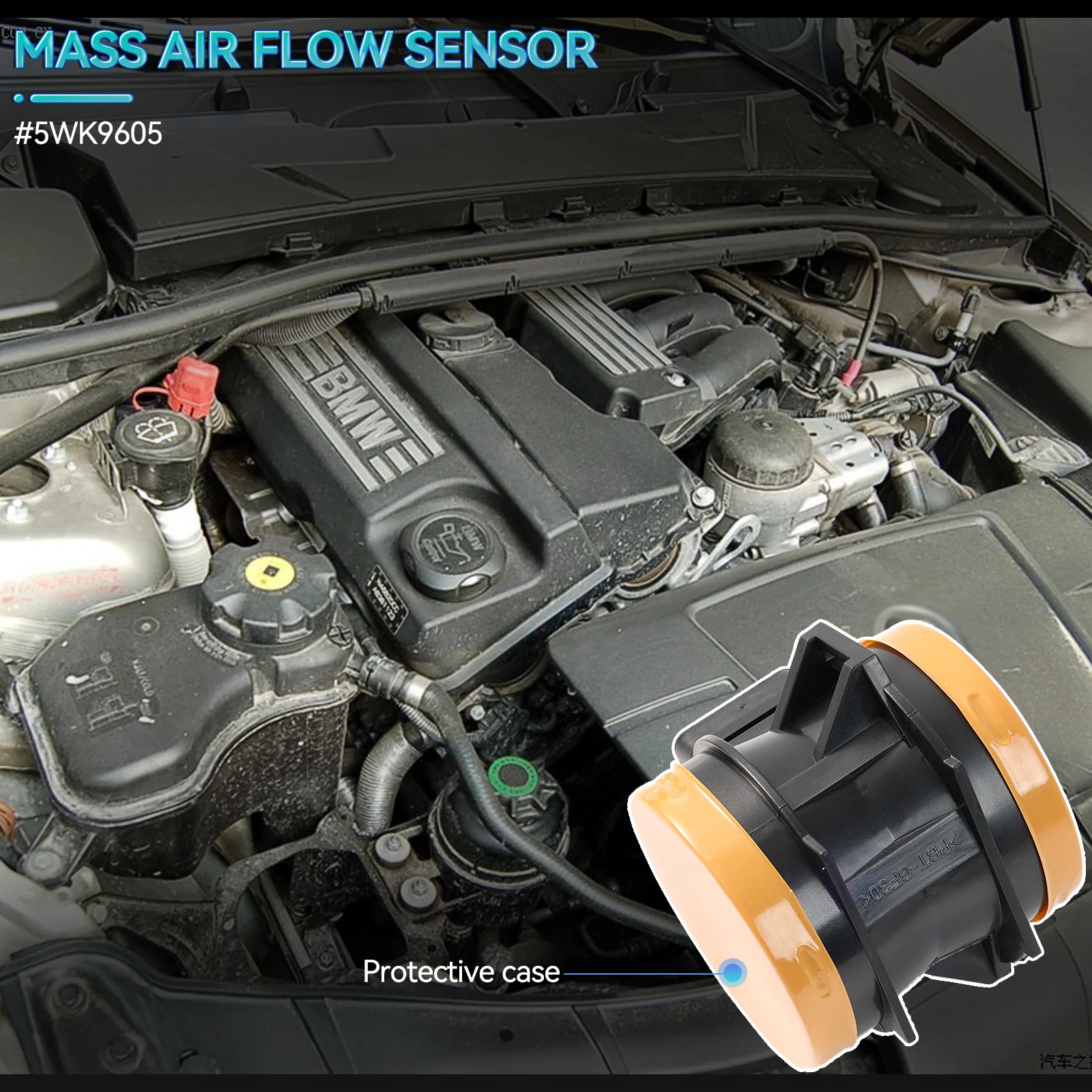 5WK9605 5WK9608 MAF Mass Air Flow Meter Sensor For BMW 325i 323i 525i E46 3 Series E39 520i 523i 528i E38 Land Rover Suzuki KIA
5WK9605 5WK9608 MAF Mass Air Flow Meter Sensor For BMW 325i 323i 525i E46 3 Series E39 520i 523i 528i E38 Land Rover Suzuki KIA