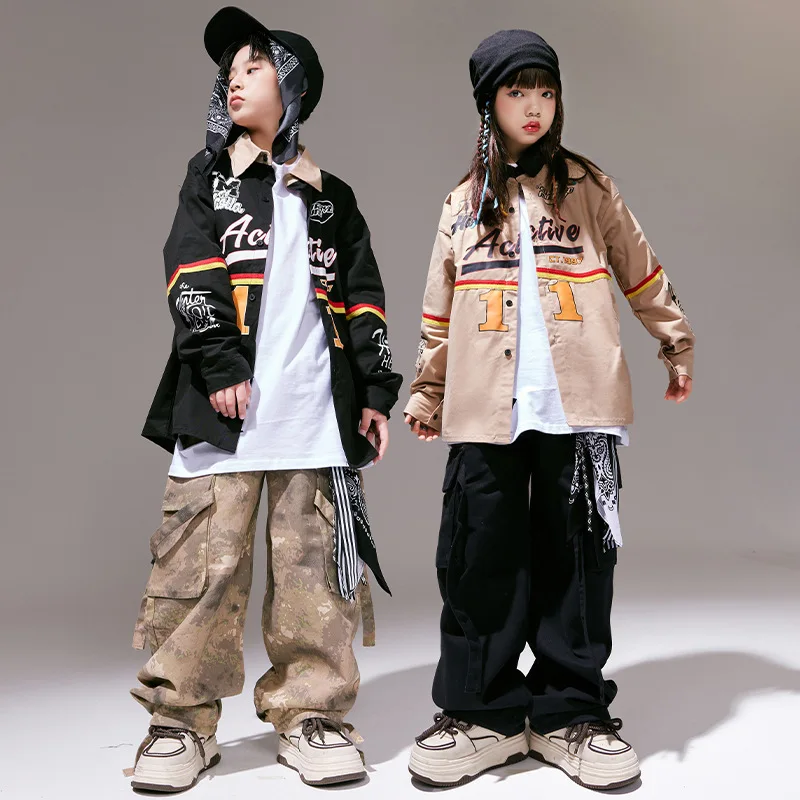 Kids Hip Hop Clothes Sets Letter Lapel Shirt + Loose Camouflage Pants Boys Street Dance Costume Girls Jazz Performance Suit
Kids Hip Hop Clothes Sets Letter Lapel Shirt + Loose Camouflage Pants Boys Street Dance Costume Girls Jazz Performance Suit