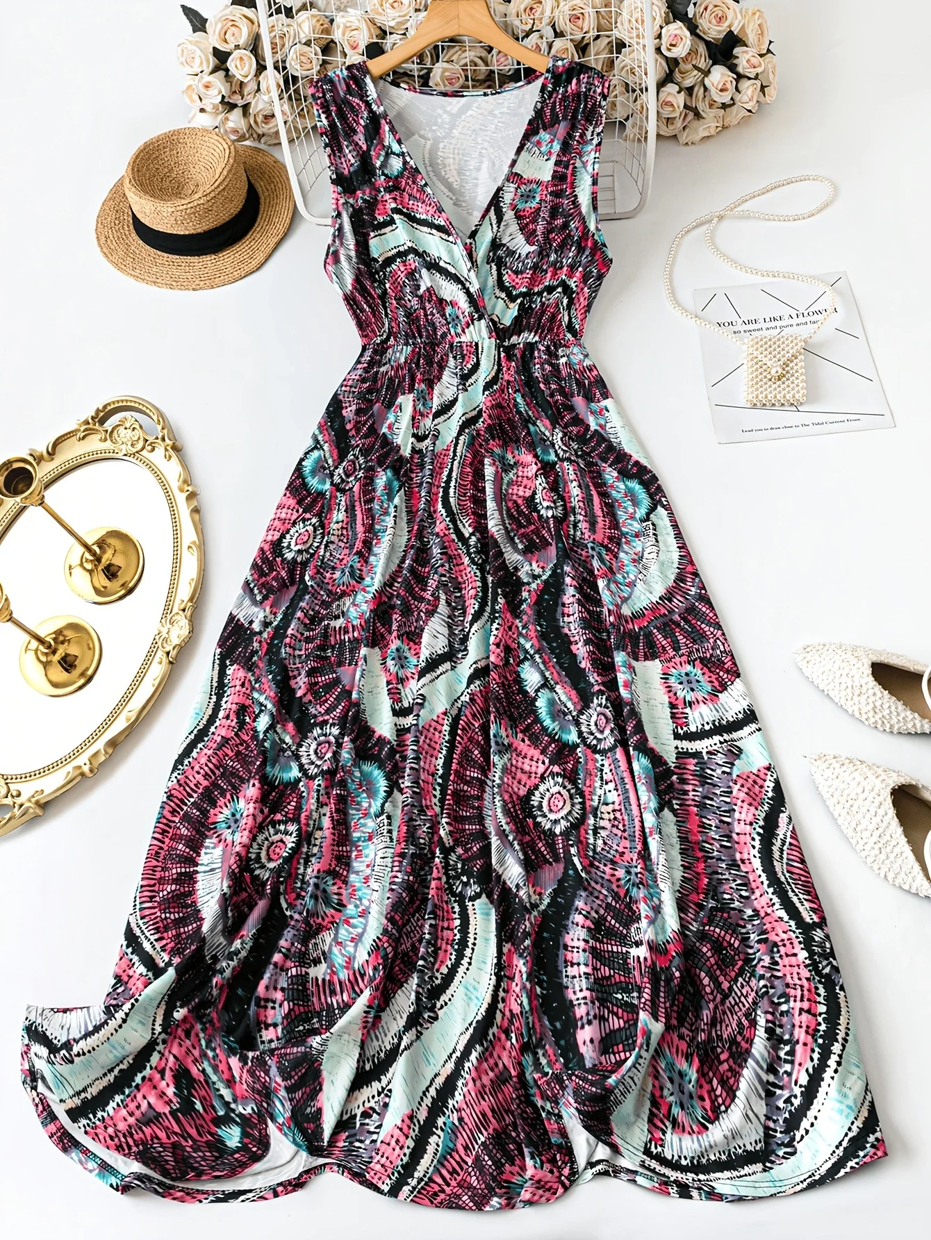 plus Size Fashionable Tribal Pattern Dress V-Neck Maxi Gown for Women Ethnic Print Clothing Large Sizes Available
plus Size Fashionable Tribal Pattern Dress V-Neck Maxi Gown for Women Ethnic Print Clothing Large Sizes Available
