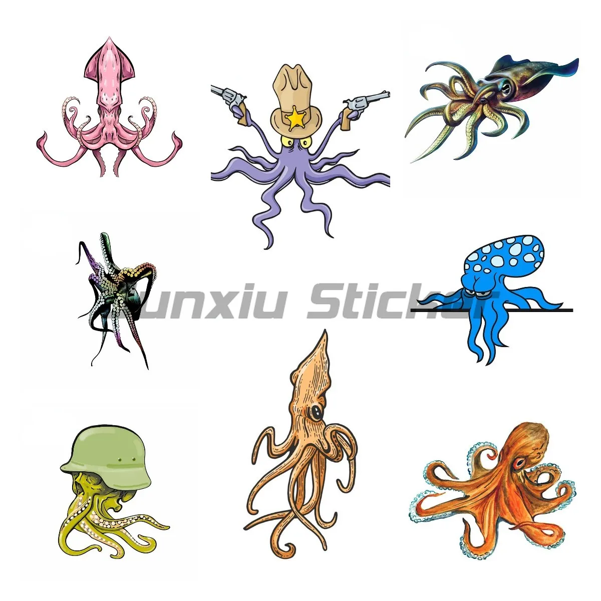 Cartoon Car Sticker Squid Sticker Decal Wildlife Outdoors Nature Hunting Camp Vinyl Art Decal Car Styling Decoration
Cartoon Car Sticker Squid Sticker Decal Wildlife Outdoors Nature Hunting Camp Vinyl Art Decal Car Styling Decoration