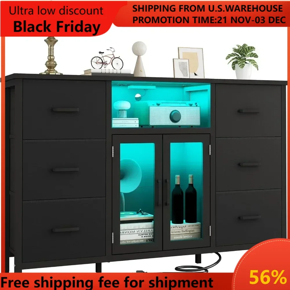 Black Dresser for Bedroom Dresser TV Stand with Charging Station for 60" TV Long 6 Drawer Dresser for Bedroom with LED Light
Black Dresser for Bedroom Dresser TV Stand with Charging Station for 60" TV Long 6 Drawer Dresser for Bedroom with LED Light
