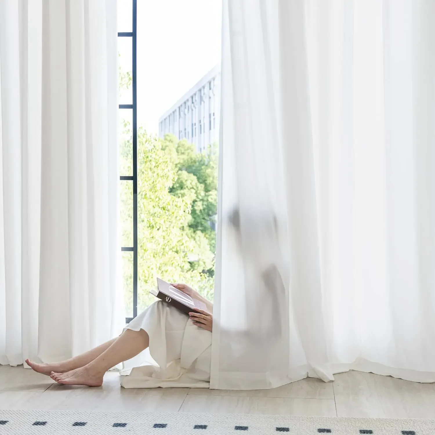 Light Filtering Sheer Curtains 84 Inch for Living Room Bedroom with Privacy Protection, 2 Panels Set White
Light Filtering Sheer Curtains 84 Inch for Living Room Bedroom with Privacy Protection, 2 Panels Set White