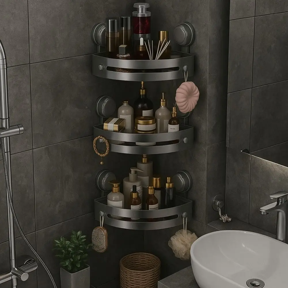 Suction Cup Bathroom Shelf Wall Mounted Stainless Steel Storage Organizer Three-story Strong Load-bearing Shampoo Rack
Suction Cup Bathroom Shelf Wall Mounted Stainless Steel Storage Organizer Three-story Strong Load-bearing Shampoo Rack