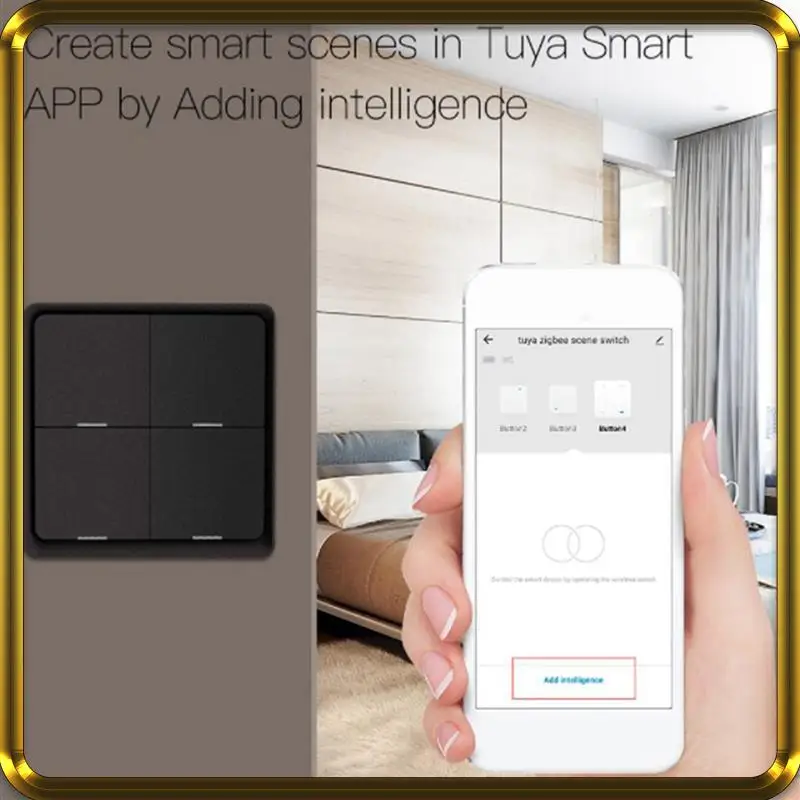 -A95Z 2X 4 Gang For Tuya Zigbee Wireless 12 Scene Switch, Push Button Controller Battery Powered Automation Scenario, Black
-A95Z 2X 4 Gang For Tuya Zigbee Wireless 12 Scene Switch, Push Button Controller Battery Powered Automation Scenario, Black