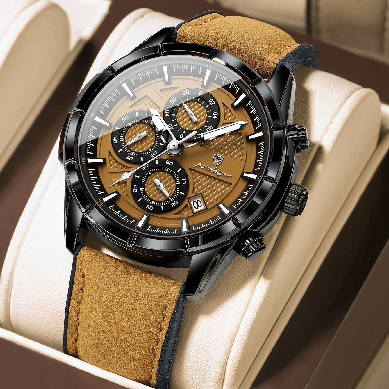POEDAGAR Top Fashion Quartz Men Clock Waterproof Luminous Leather Man Watch Date Chronograph Military Sports Men's Watches Reloj
POEDAGAR Top Fashion Quartz Men Clock Waterproof Luminous Leather Man Watch Date Chronograph Military Sports Men's Watches Reloj