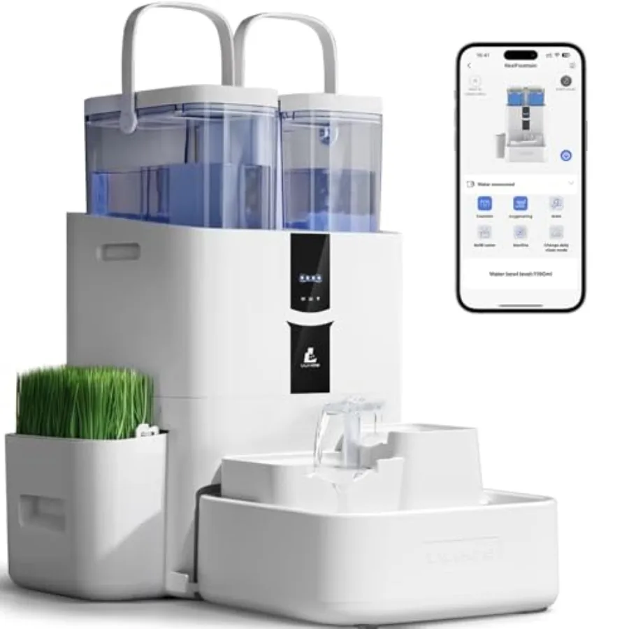 Automatic Cat Water Fountain 10L/338oz Self Filling and Cleaning, Pet Water Dispenser with Filter System for Dogs, 5G Wi-Fi Sma
Automatic Cat Water Fountain 10L/338oz Self Filling and Cleaning, Pet Water Dispenser with Filter System for Dogs, 5G Wi-Fi Sma