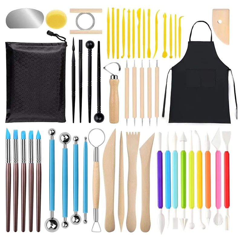 A67K-53Piece Clay Tool Kit,Clay Sculpting Tools Pottery Tool Kit Polymer Air Dry Clay Tool Set,Painting,Embellishment
A67K-53Piece Clay Tool Kit,Clay Sculpting Tools Pottery Tool Kit Polymer Air Dry Clay Tool Set,Painting,Embellishment
