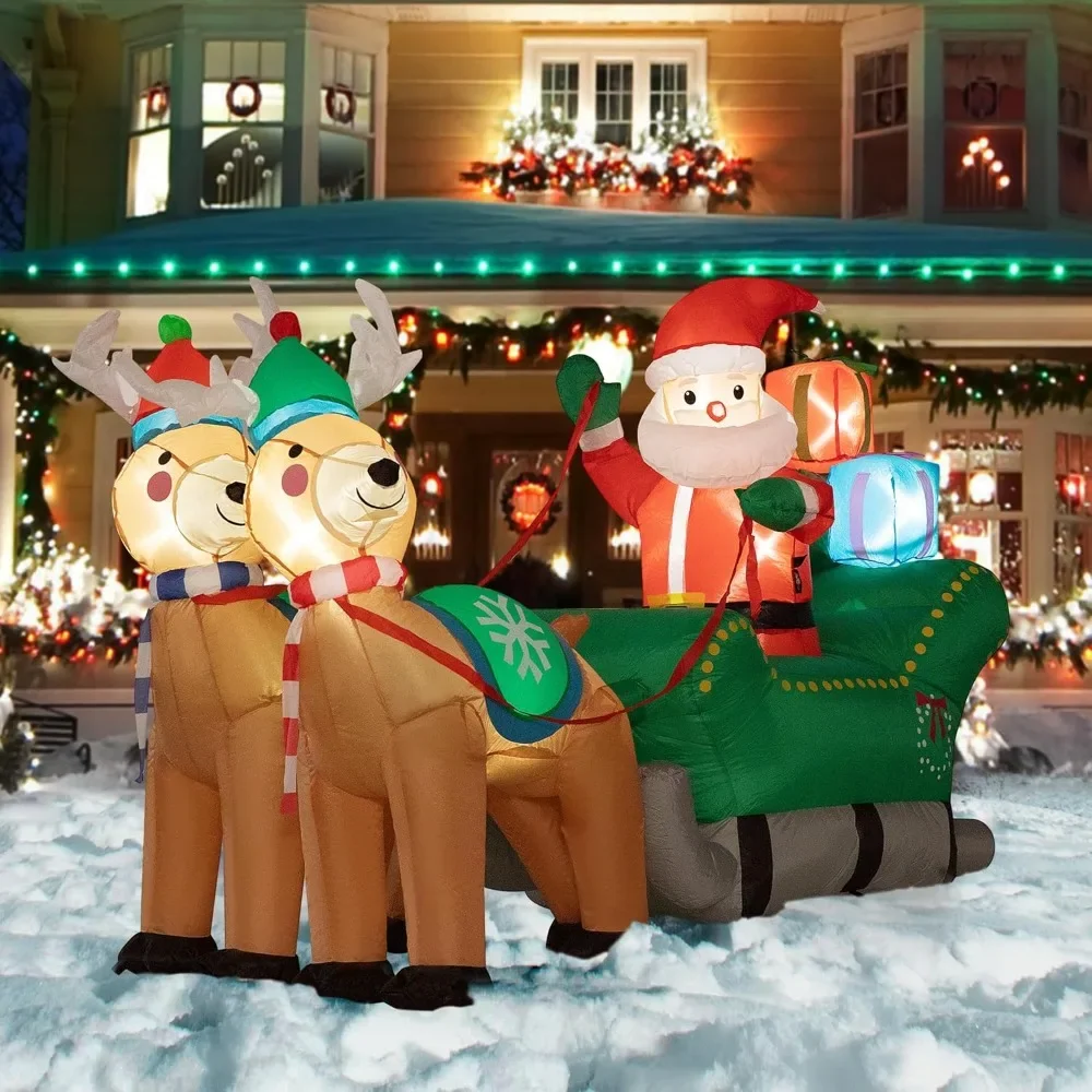 Christmas Inflatable 6.9ft Long LED Lighted Santa on Gray Sleigh with Reindeers Gift Boxes Blow Up Outdoor Christmas Inflatables
Christmas Inflatable 6.9ft Long LED Lighted Santa on Gray Sleigh with Reindeers Gift Boxes Blow Up Outdoor Christmas Inflatables