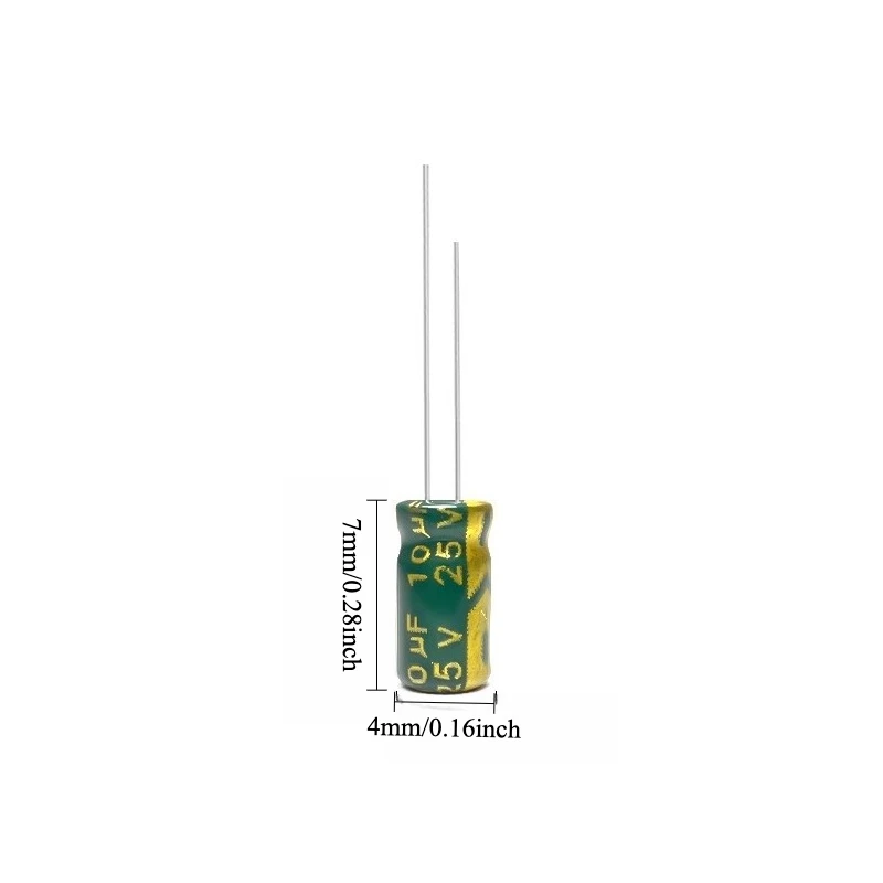 335pcs 25V 10uF Electrolytic Capacitor High Frequency Low ESR Long Life Green Gold 4x7mm for Power Supply
335pcs 25V 10uF Electrolytic Capacitor High Frequency Low ESR Long Life Green Gold 4x7mm for Power Supply