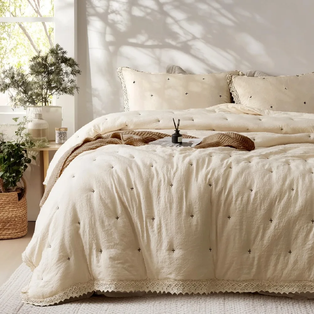 Quilt Set Queen Size - Features Pre-Washed Fabric for Ultra-Softness, Lightweight Yet Plush All-Season Comforter
Quilt Set Queen Size - Features Pre-Washed Fabric for Ultra-Softness, Lightweight Yet Plush All-Season Comforter