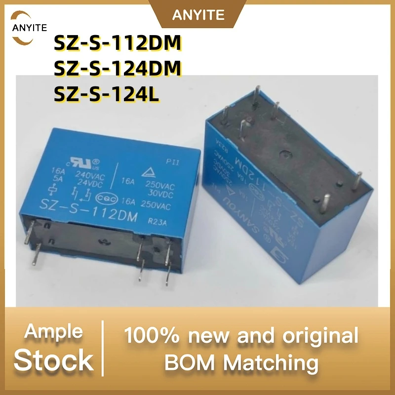New 10Pcs/LOT SZ-S-112DM SZ-S-124DM 24VDC 12VDC 6pin SZ-S-124L 16A replace SMIH-24VDC-SL-C HRM2H-S-DC24V-C
New 10Pcs/LOT SZ-S-112DM SZ-S-124DM 24VDC 12VDC 6pin SZ-S-124L 16A replace SMIH-24VDC-SL-C HRM2H-S-DC24V-C