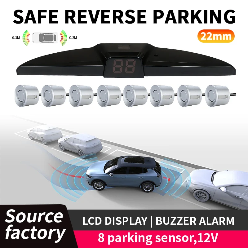 Waterproof 22mm 8 Parking Sensors 12V Reverse Backup Radar Kit with LCD Screen 0.3-2.0M Detection for Vehicle Safety
Waterproof 22mm 8 Parking Sensors 12V Reverse Backup Radar Kit with LCD Screen 0.3-2.0M Detection for Vehicle Safety