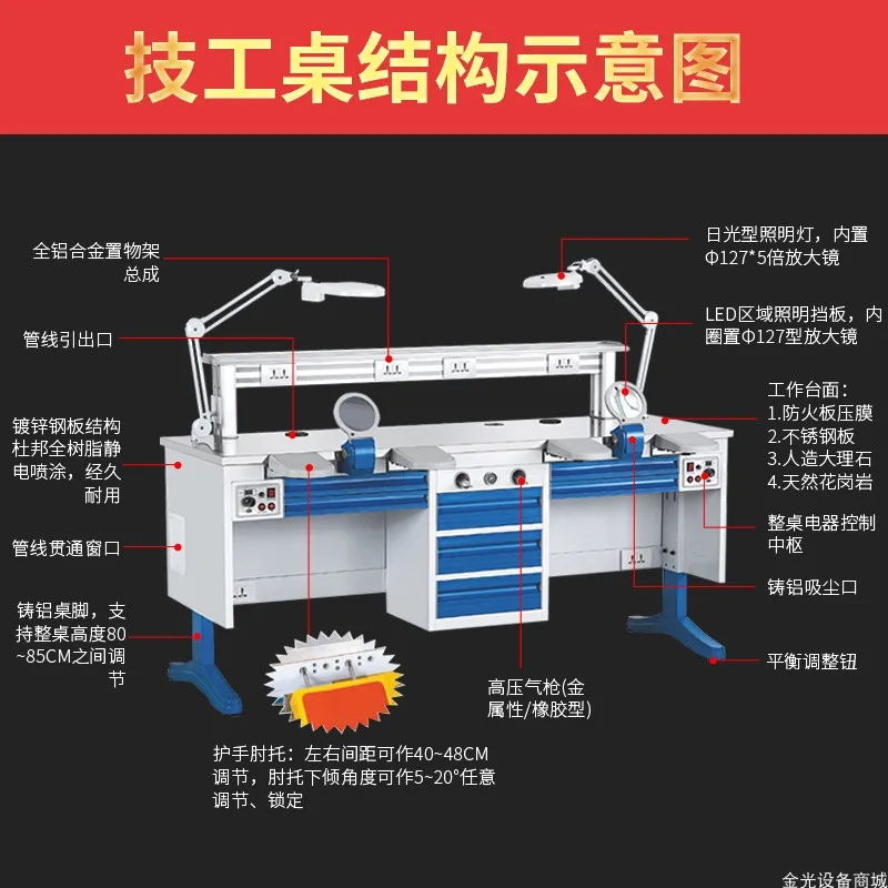 Best-selling Dental technician table with vacuum cleaner Single double teaching workbench Oral denture processing plant
Best-selling Dental technician table with vacuum cleaner Single double teaching workbench Oral denture processing plant