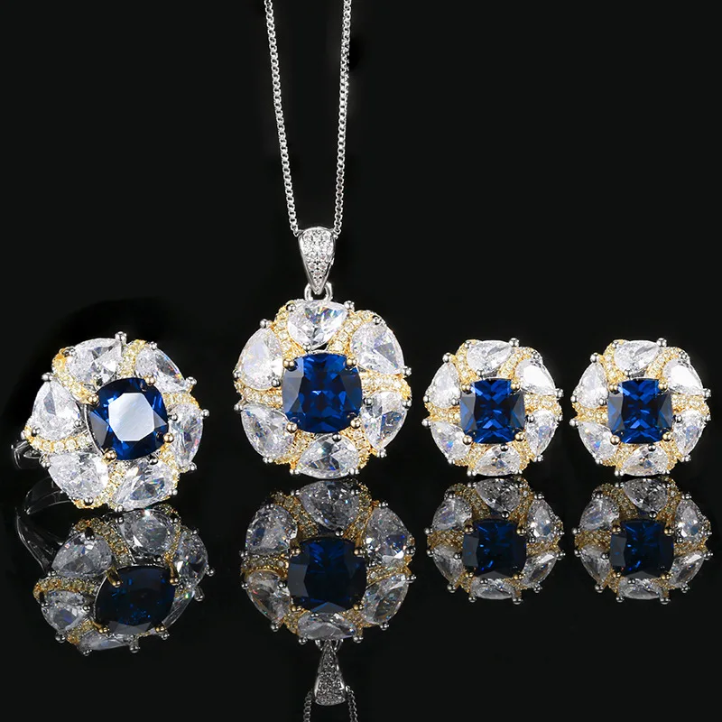 Gorgeous Copper - Gold Plated Jewelry Necklace, Ring and Earrings with Captivating Blue Gemstones
Gorgeous Copper - Gold Plated Jewelry Necklace, Ring and Earrings with Captivating Blue Gemstones