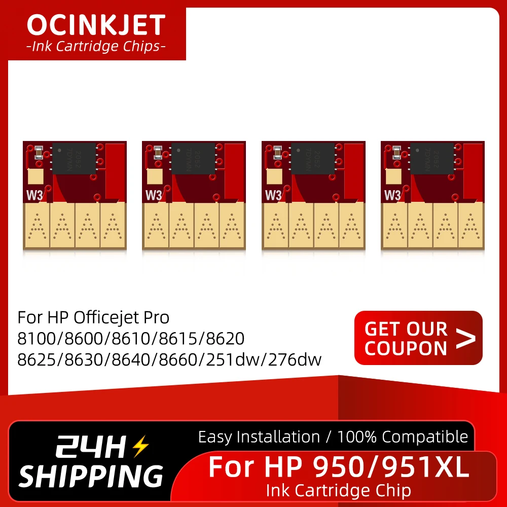 4 Colors Permanent Chip ARC Chip For HP 950 951 950XL 951XL For HP Officejet Pro 8100 8600 8610 8615 8620 8625 8630 251dw 276dw
4 Colors Permanent Chip ARC Chip For HP 950 951 950XL 951XL For HP Officejet Pro 8100 8600 8610 8615 8620 8625 8630 251dw 276dw