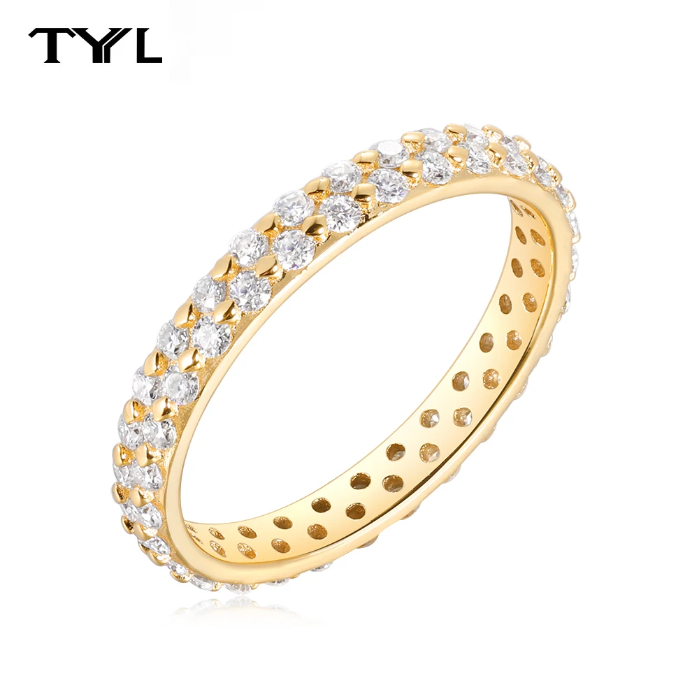 TYYL Full Moissanite Eternity Wedding Ring Women's Diamond Band 925 Silver 18K Gold Plated Engagement Rings Light Luxury Jewelry
TYYL Full Moissanite Eternity Wedding Ring Women's Diamond Band 925 Silver 18K Gold Plated Engagement Rings Light Luxury Jewelry