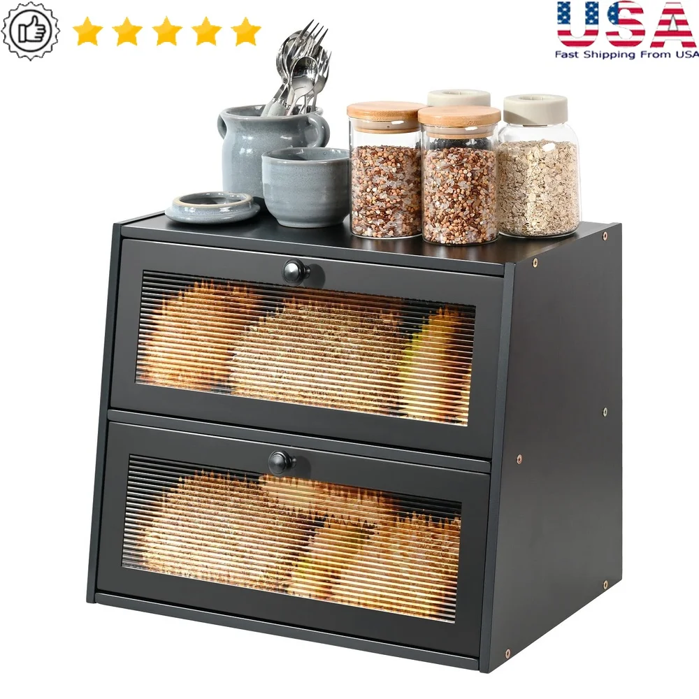 Bamboo Bread Box Double Layer Storage Container with Acrylic Wavy Door Magnetic Lock Kitchen Countertop Fresh Bread Keeper
Bamboo Bread Box Double Layer Storage Container with Acrylic Wavy Door Magnetic Lock Kitchen Countertop Fresh Bread Keeper