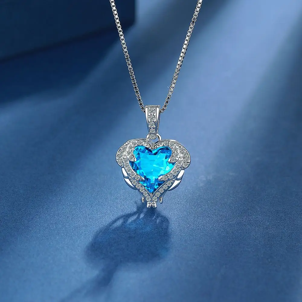 925 Sterling Silver Blue Pink Heart Zircon Pendant Choker Necklaces For Women Luxury Quality Jewelry Wholesale Accessories
925 Sterling Silver Blue Pink Heart Zircon Pendant Choker Necklaces For Women Luxury Quality Jewelry Wholesale Accessories