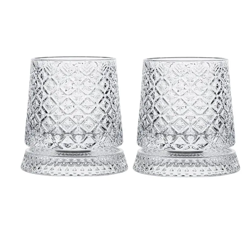 AAAF Rotating Old Fashioned Clear Rocks Whiskey Glasses Set Of 2, 2 Pcs 10 Oz For Scotch& Bourbon Glass
AAAF Rotating Old Fashioned Clear Rocks Whiskey Glasses Set Of 2, 2 Pcs 10 Oz For Scotch& Bourbon Glass