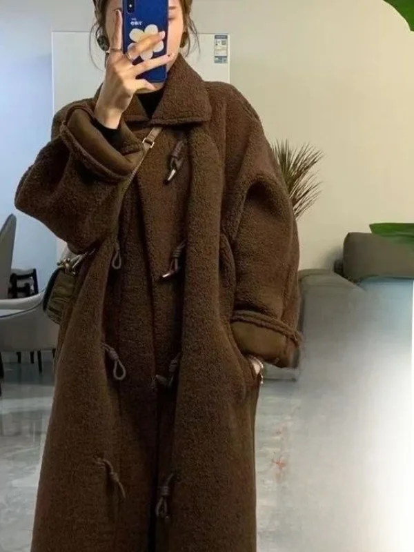 Ladies Thickened Long Lamb Fur Coat Winter New Style Warm Pure Color Casual Fluffy Collar Korean Style Women's Outerwear
Ladies Thickened Long Lamb Fur Coat Winter New Style Warm Pure Color Casual Fluffy Collar Korean Style Women's Outerwear
