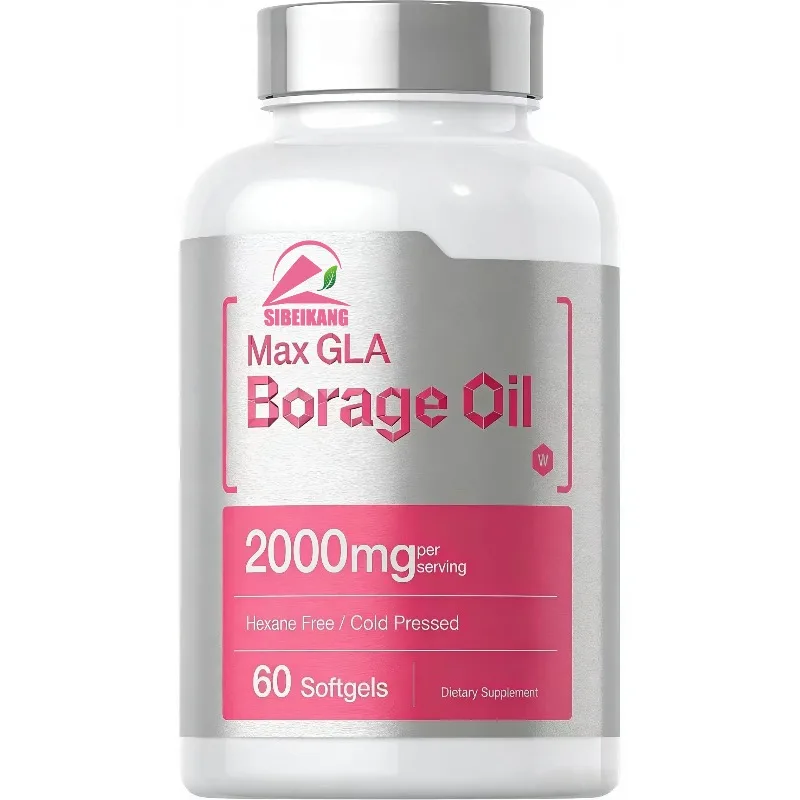 Cold pressed borage oil capsules 2000mg -320mg GLA 60 soft capsules
Cold pressed borage oil capsules 2000mg -320mg GLA 60 soft capsules