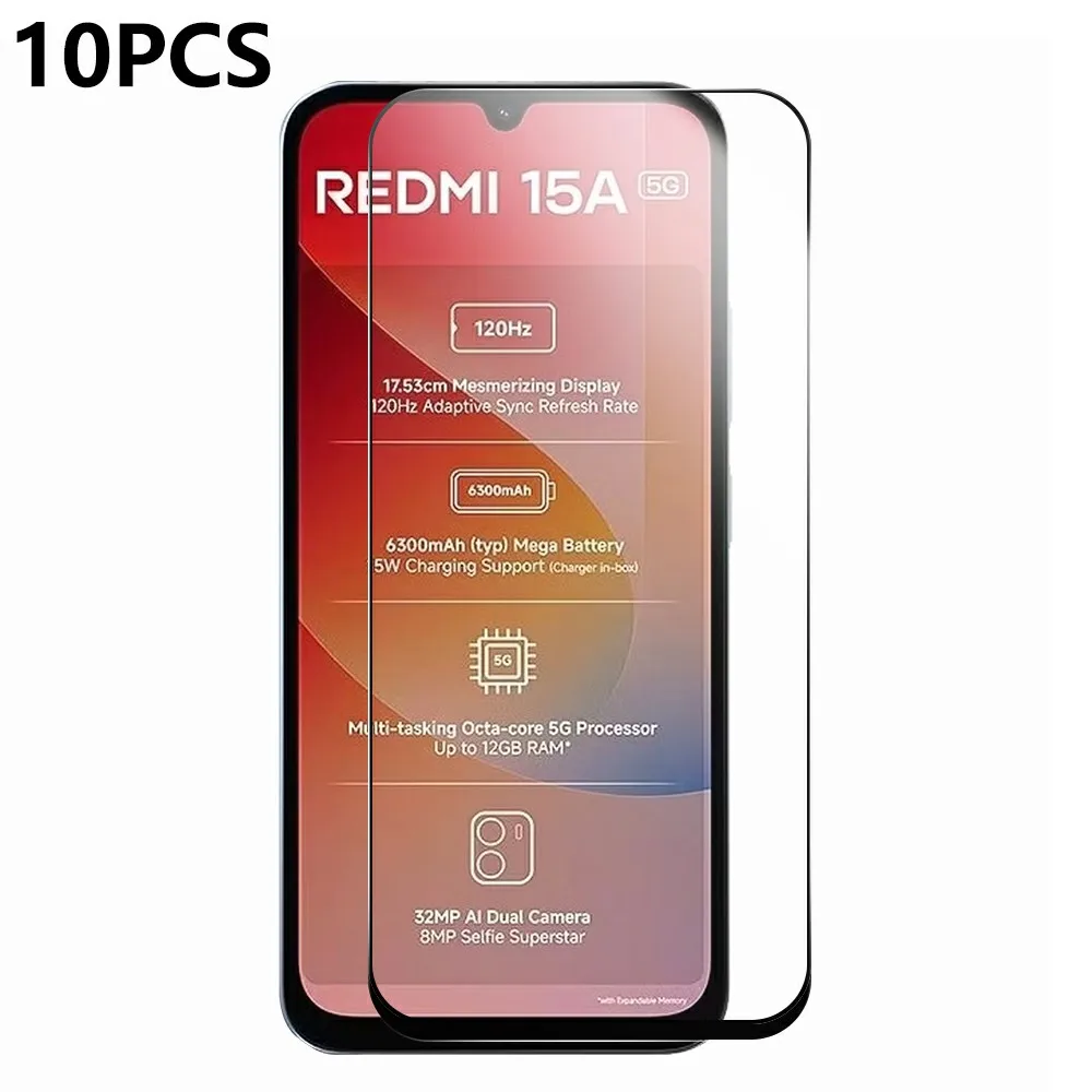 RURIHAI 10Pcs For Xiaomi Redmi 15a 5G High Aluminium-Silicon Glass Film Full Glue 0.26mm 2.5D Full Screen Protector
RURIHAI 10Pcs For Xiaomi Redmi 15a 5G High Aluminium-Silicon Glass Film Full Glue 0.26mm 2.5D Full Screen Protector