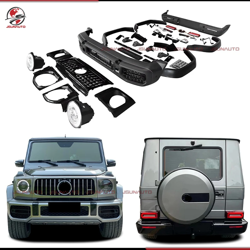for Benz G Class 19-22 W463 Refit to W464 G63 Style Front Rear Bumper Assembly Engine Hoods For G Class Headlight Accessories
for Benz G Class 19-22 W463 Refit to W464 G63 Style Front Rear Bumper Assembly Engine Hoods For G Class Headlight Accessories