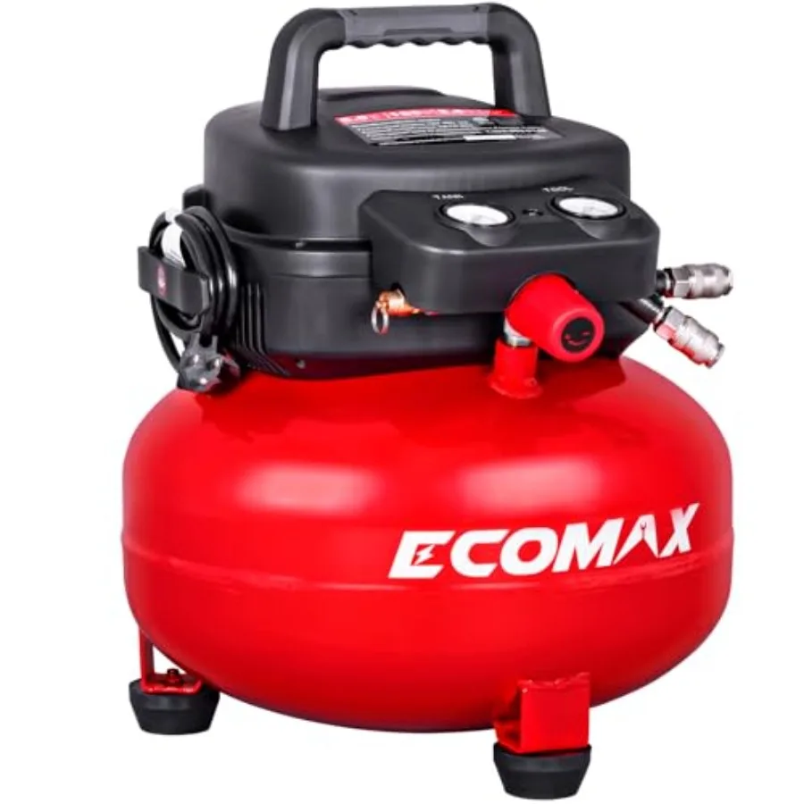 Air Compressor for home and jobsite use, oil-free pancake design, red color, 6-gallon tank, max 150 PSI, 2.6 CFM @90 PSI
Air Compressor for home and jobsite use, oil-free pancake design, red color, 6-gallon tank, max 150 PSI, 2.6 CFM @90 PSI