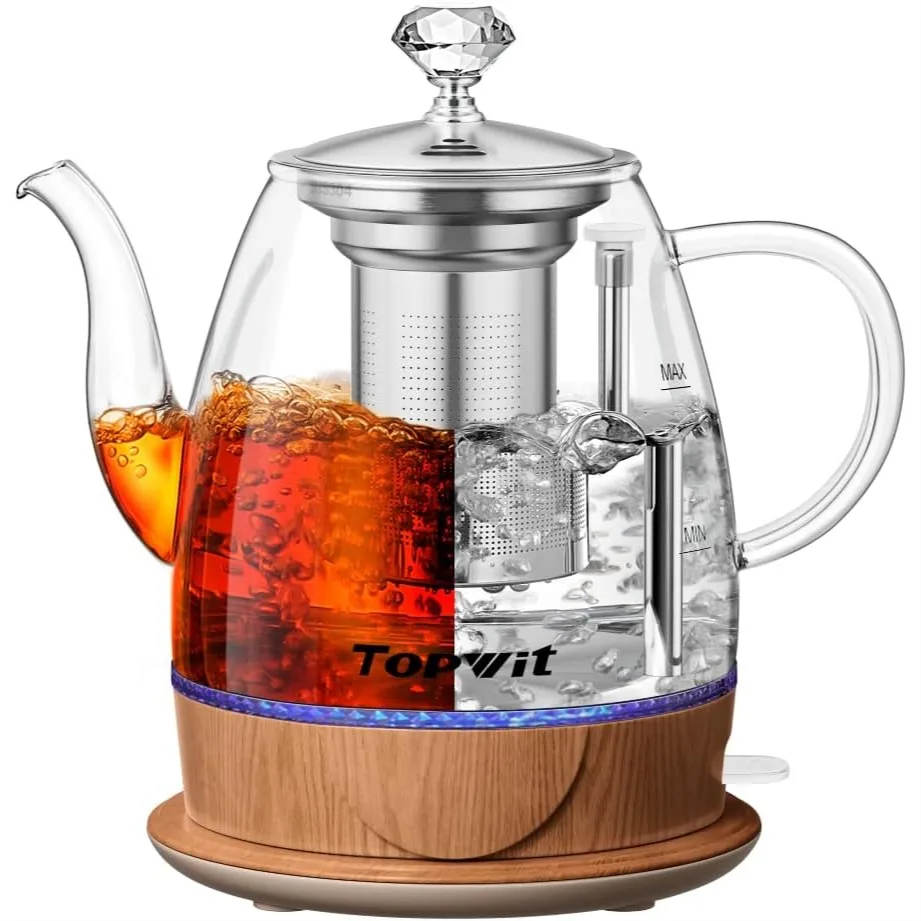 Electric Kettle Glass 1L, BPA-Free Hot Water Tea Coffee Maker with Removable Infuser, Auto Shut-Off & Boil-Dry Protection
Electric Kettle Glass 1L, BPA-Free Hot Water Tea Coffee Maker with Removable Infuser, Auto Shut-Off & Boil-Dry Protection