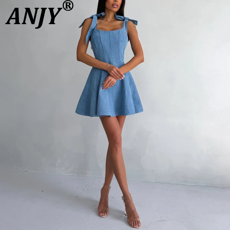 ANJY Summer New Women Vintage Streetwear Stylish Y2K Chic Waist Cinching Sleeveless Square Collar Draped Denim Short Dress A8045
ANJY Summer New Women Vintage Streetwear Stylish Y2K Chic Waist Cinching Sleeveless Square Collar Draped Denim Short Dress A8045