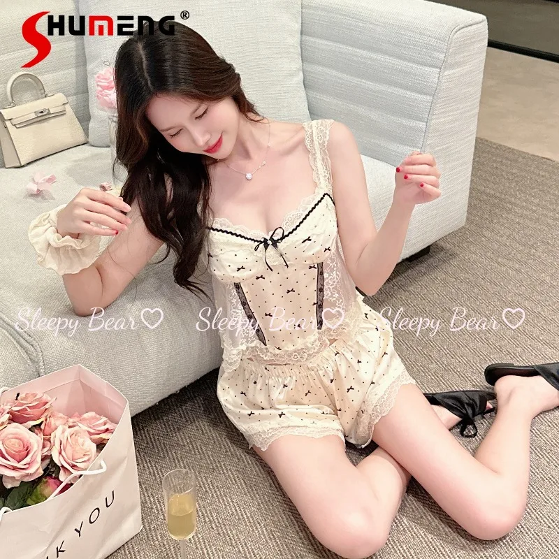 Японский Сексуальный Комплект для Сна в Стиле Pure Desire: Пижама с Бретелями и Вставками для Груди, Женский Домашний Костюм в Горошек
Японский Сексуальный Комплект для Сна в Стиле Pure Desire: Пижама с Бретелями и Вставками для Груди, Женский Домашний Костюм в Горошек