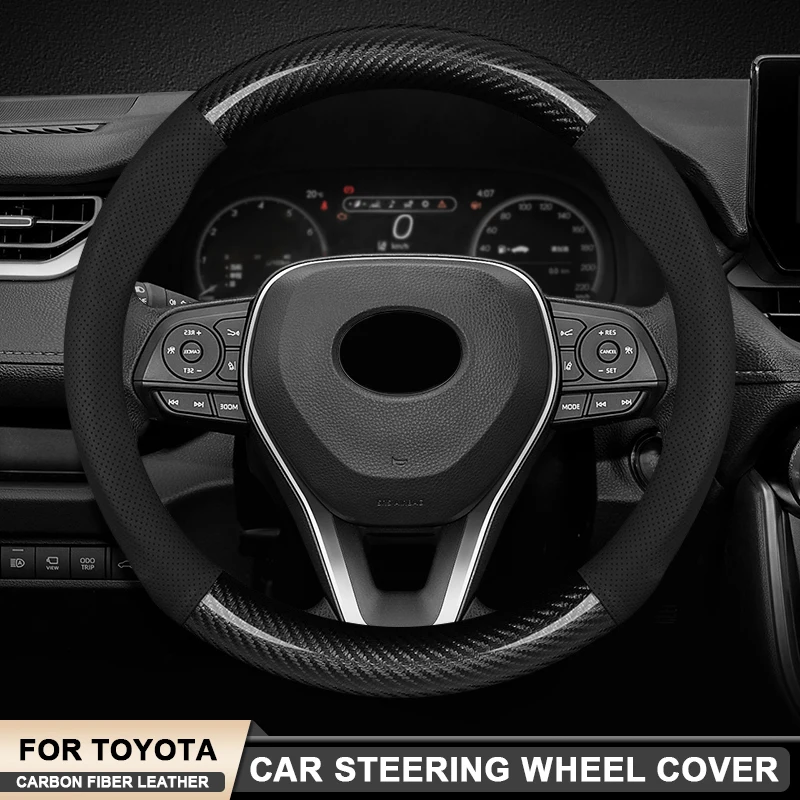 Car Carbon Fiber Steering Wheel Cover For Toyota Camry RAV4 Yaris Prada Corolla CHR Crown Vitz Highlander Prius Land Cruiser BZ3 
Car Carbon Fiber Steering Wheel Cover For Toyota Camry RAV4 Yaris Prada Corolla CHR Crown Vitz Highlander Prius Land Cruiser BZ3