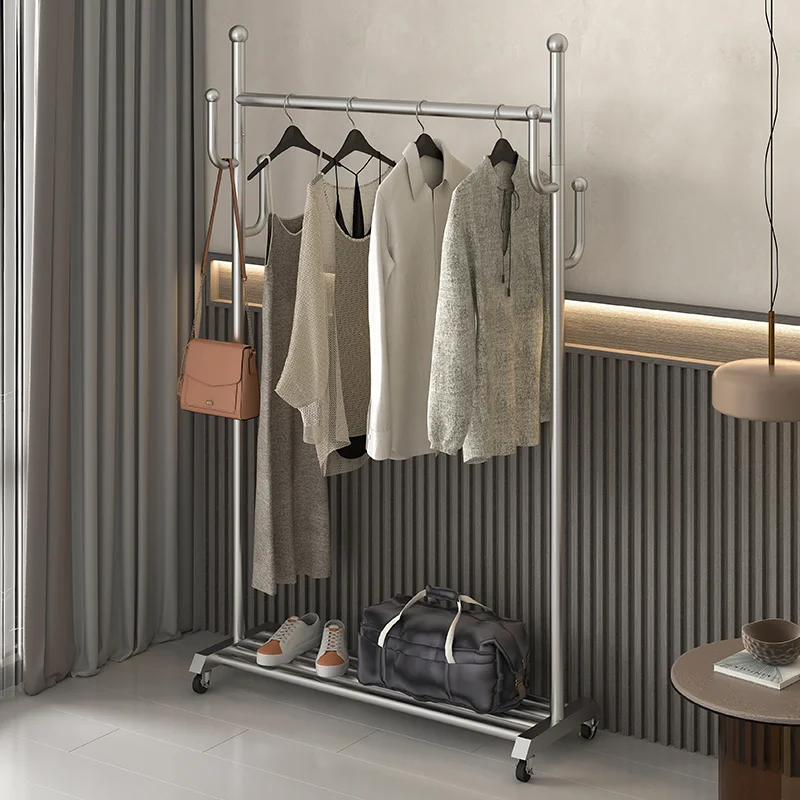 Custom Stainless Steel Clothes Floor Hanger Rack Bedroom Home Dormitory Balcony Drying Rack Mobile Coat Rack with Wheels
Custom Stainless Steel Clothes Floor Hanger Rack Bedroom Home Dormitory Balcony Drying Rack Mobile Coat Rack with Wheels