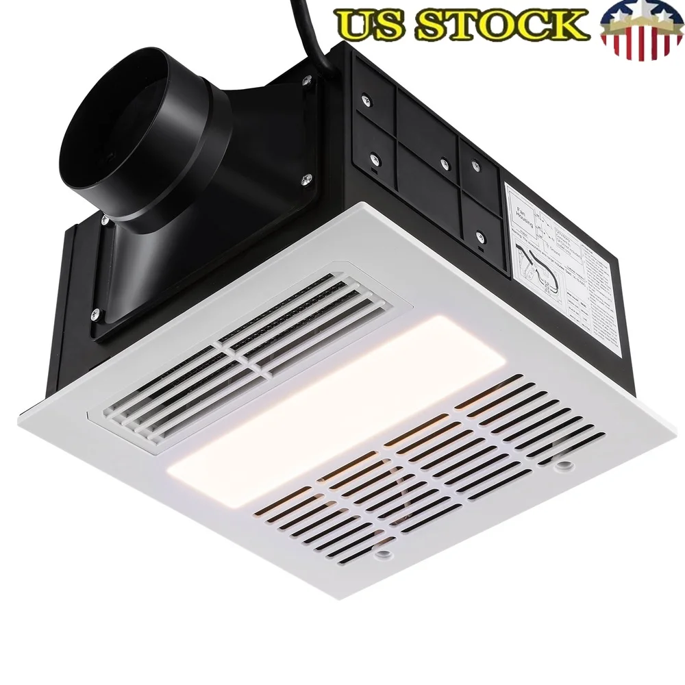 1500W Bathroom Exhaust Fan 110CFM Ceiling Mount Quiet Operation Energy Efficient Heater Easy Setup
1500W Bathroom Exhaust Fan 110CFM Ceiling Mount Quiet Operation Energy Efficient Heater Easy Setup