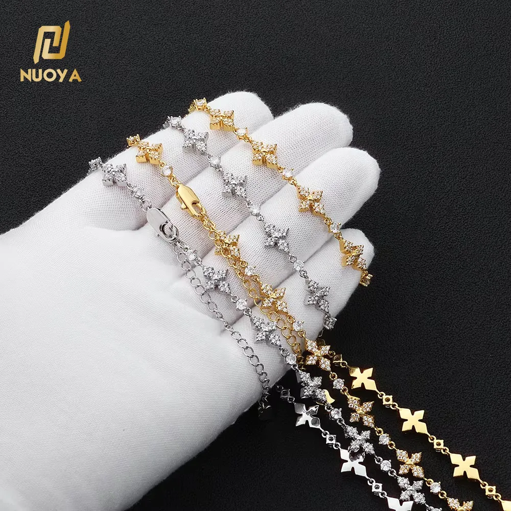 Nuoya Iced Out Four Point Star Link Chain 5A Cubic Zircon Full Pave Brass 18K Gold Silver Plated Bling Women Clavicle Necklace
Nuoya Iced Out Four Point Star Link Chain 5A Cubic Zircon Full Pave Brass 18K Gold Silver Plated Bling Women Clavicle Necklace
