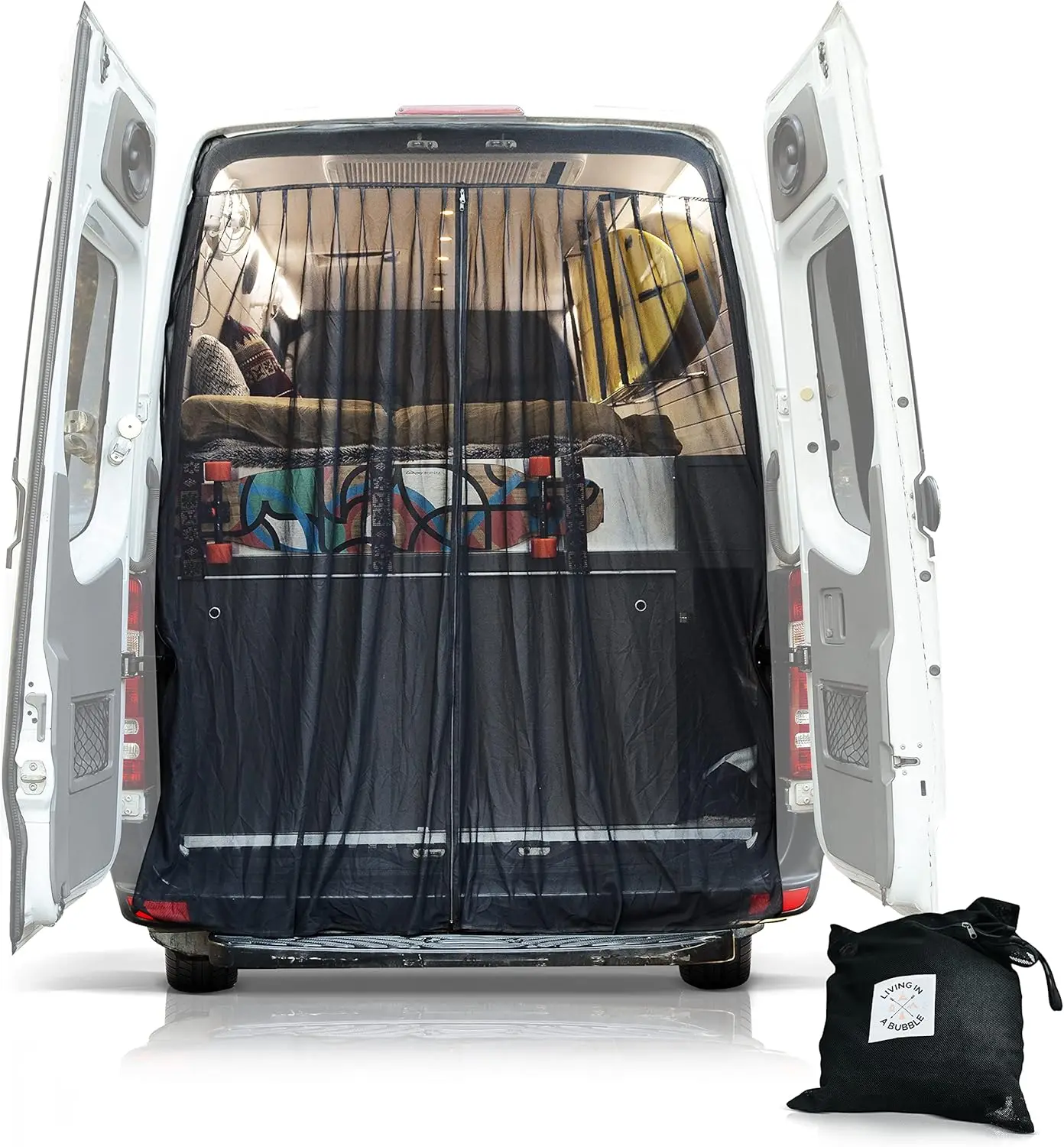 Universal Rear Door Mosquito Net for Vans - Magnetic Screen for Mid/High Roof Sprinter, Transit & Campers - Center Zipper, Large
Universal Rear Door Mosquito Net for Vans - Magnetic Screen for Mid/High Roof Sprinter, Transit & Campers - Center Zipper, Large