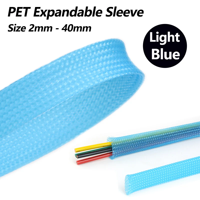 Light Blue PET Insulation Expandable Braided Sleeve 2 - 40mm High Density Wire Wrap Cover Nylon Sheath Protection Cable Sleeving
Light Blue PET Insulation Expandable Braided Sleeve 2 - 40mm High Density Wire Wrap Cover Nylon Sheath Protection Cable Sleeving