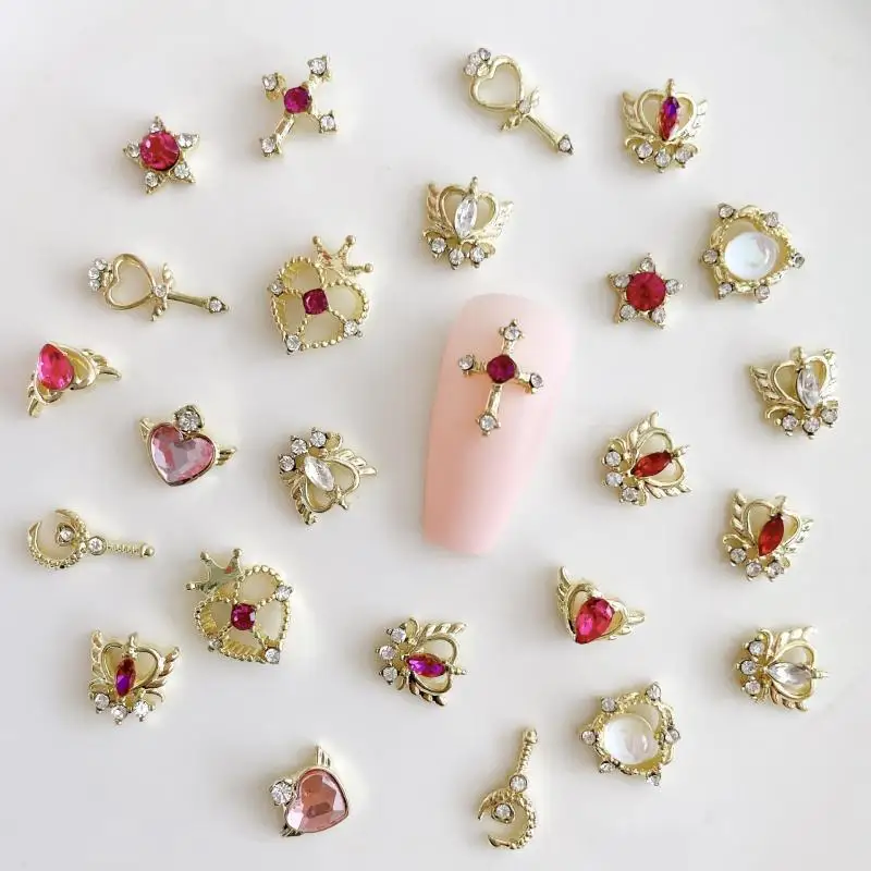 10PCS Luxurious Heart Angel Alloy Nail Charms Hollowed Magic Wands Minimalist Cross Nail Art Decorations for Making DIY Nails
10PCS Luxurious Heart Angel Alloy Nail Charms Hollowed Magic Wands Minimalist Cross Nail Art Decorations for Making DIY Nails