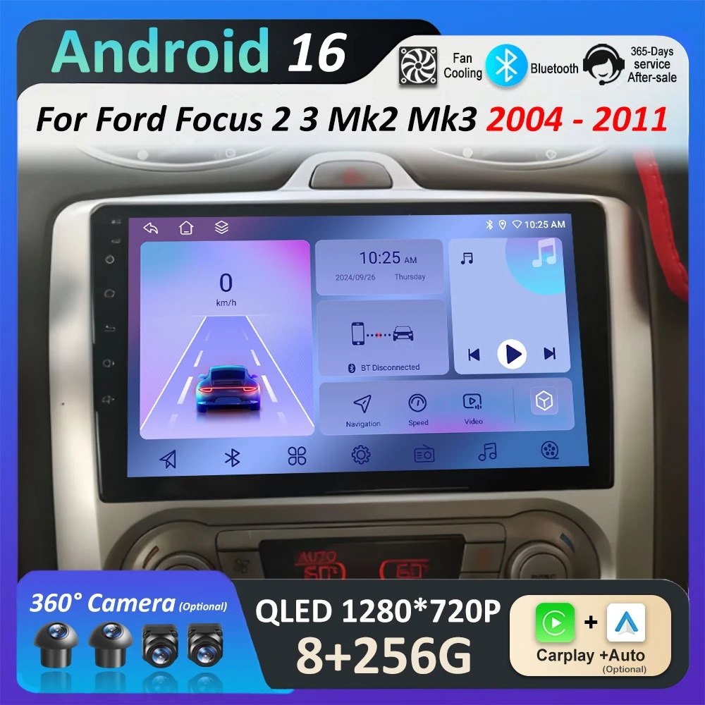 Android 16 Wireless Carplay for Ford Focus 2 3 Mk2 Mk3 2004 2005 2006 - 2011 DSP Stereo GPS Navigation Touch Scree Head Unit 4G
Android 16 Wireless Carplay for Ford Focus 2 3 Mk2 Mk3 2004 2005 2006 - 2011 DSP Stereo GPS Navigation Touch Scree Head Unit 4G