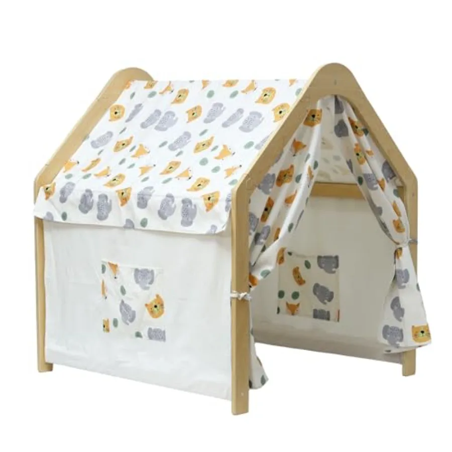 Wooden Frame Play Tent Indoor Canvas Playhouse for Toddlers Montessori Cozy Reading Nook for Boys Girls Easy Assembly Pretend P
Wooden Frame Play Tent Indoor Canvas Playhouse for Toddlers Montessori Cozy Reading Nook for Boys Girls Easy Assembly Pretend P