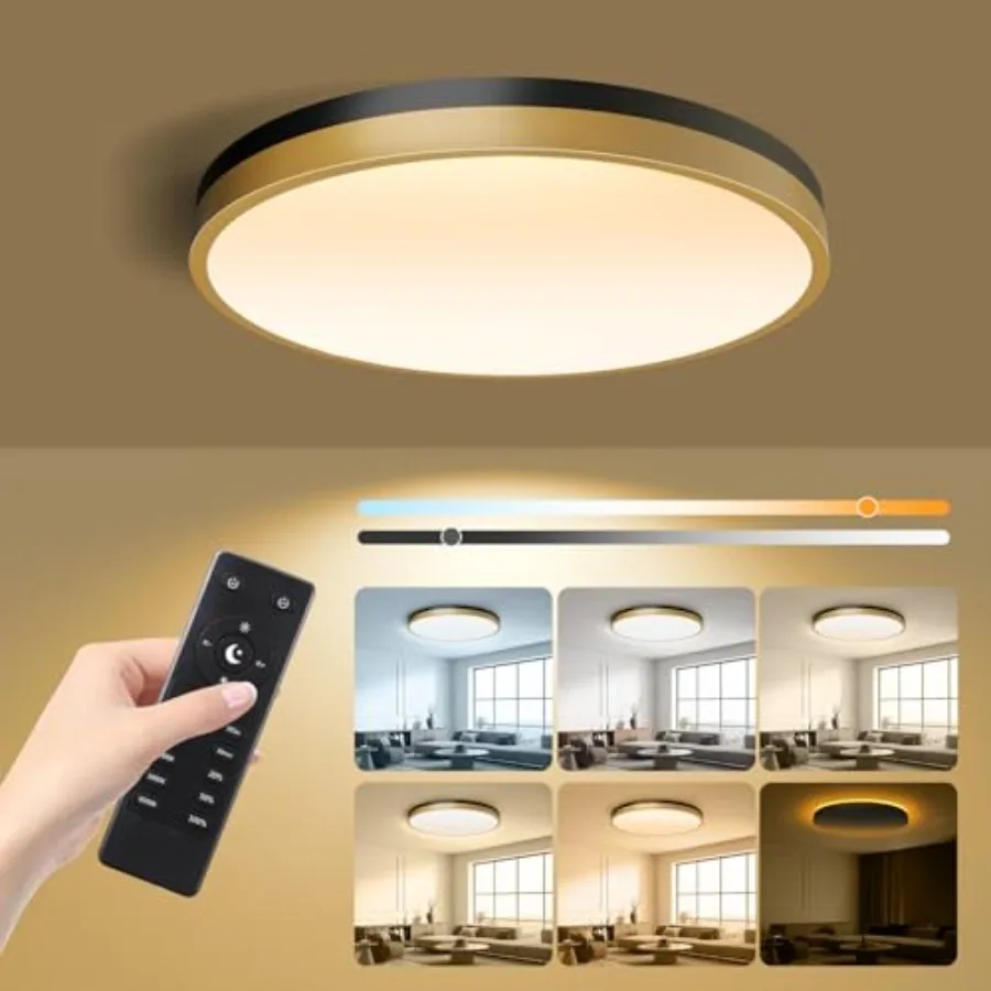 Flush Mount Ceiling Light with Remote Control and Night Light, 5CCT Dimmable Ceilg Light Fixture, 20W 2000LM 2700K-6500K Adjust
Flush Mount Ceiling Light with Remote Control and Night Light, 5CCT Dimmable Ceilg Light Fixture, 20W 2000LM 2700K-6500K Adjust